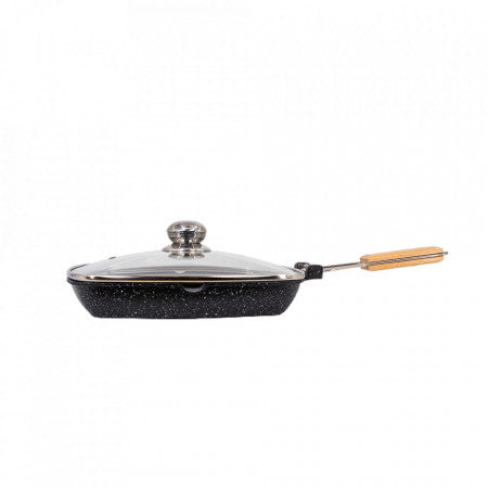 Tigaie grill cu interior antiaderent Wellberg, 28cm, WB-2400-28
