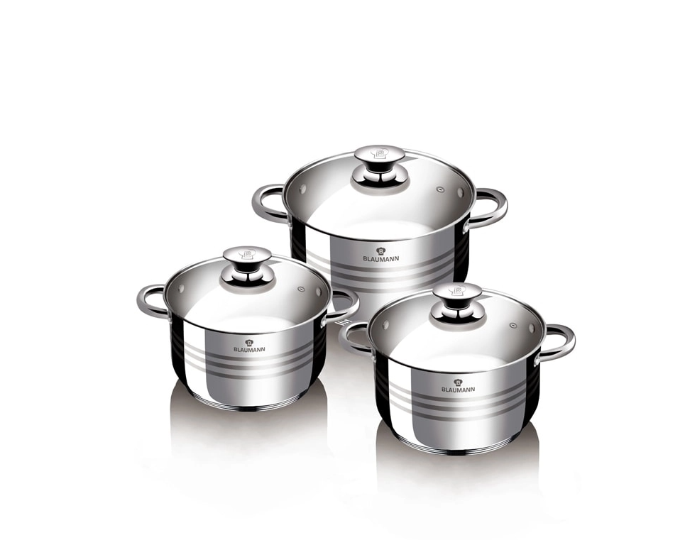 Set Oale Din Inox 6 Piese BL-1424 BLAUMANN 4L, 5L, 7L, GAZ, INDUCTIE